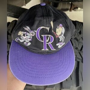 Vintage Youth Colorado Rockies Looney Tunes Taz 90s Snapback Hat